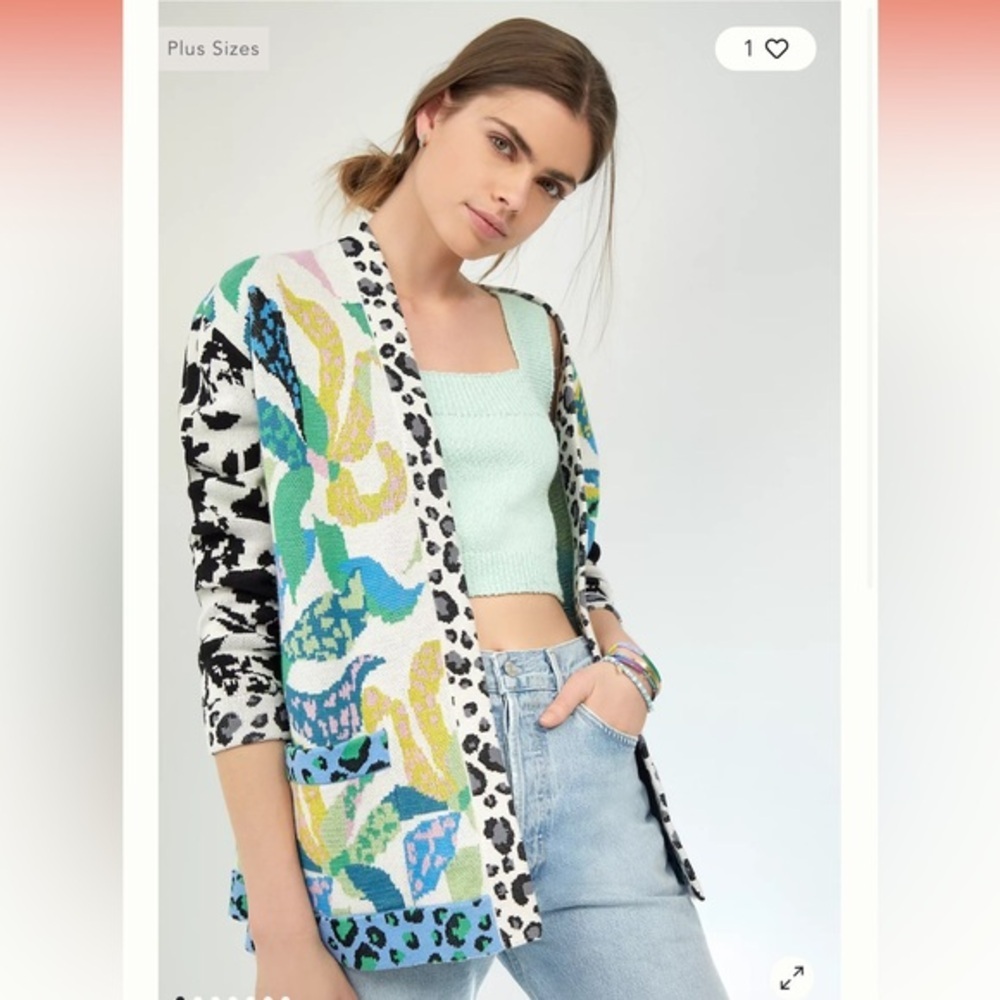 Anthropologie Maeve Savannah Contrast Cardigan Sweater medium farm rio-esq